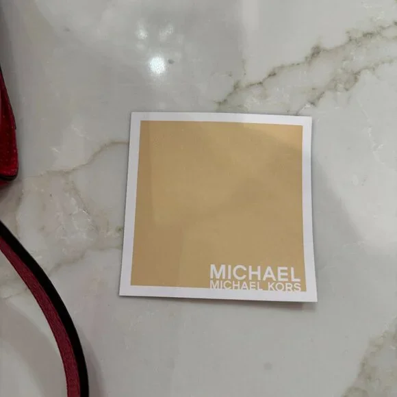 Michael Kors Red Leather Hamilton Medium East West Tote Shoulder Bag - Picture 12 of 13